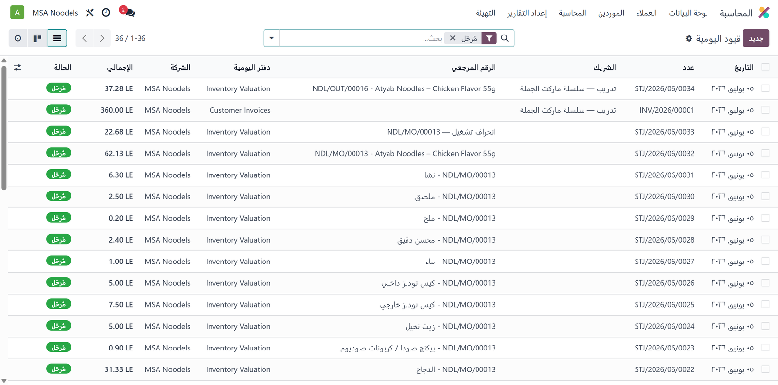 قيود اليومية
